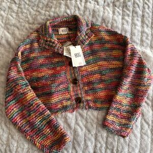 Urban Outfitters multicolored cropped cardigan sweater size XS